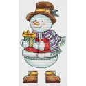 Cross stitch kit "Snowman with a gift" SANS-78