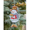 Cross stitch kit "Snowman with a gift" SANS-78