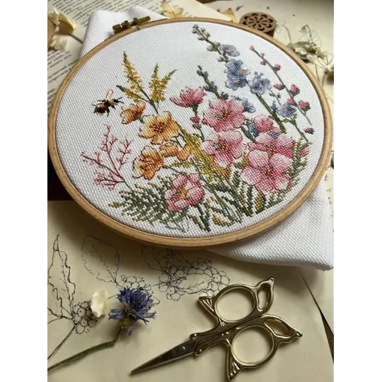 Kryželiu siuvinėjimo rinkinys "Rožinės svajos" 17 х 17 cm SANR-60
