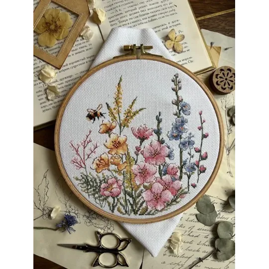 Kryželiu siuvinėjimo rinkinys "Rožinės svajos" 17 х 17 cm SANR-60