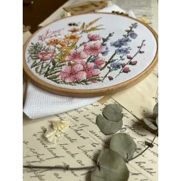 Kryželiu siuvinėjimo rinkinys "Rožinės svajos" 17 х 17 cm SANR-60