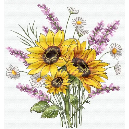 Cross stitch kit "Sunflowers" 16,5 х 18,5 cm SANP-76