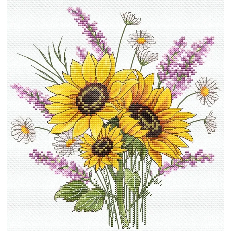 Cross stitch kit "Sunflowers" 16,5 х 18,5 cm SANP-76