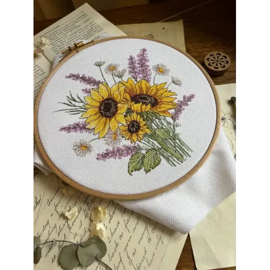 Cross stitch kit "Sunflowers" 16,5 х 18,5 cm SANP-76