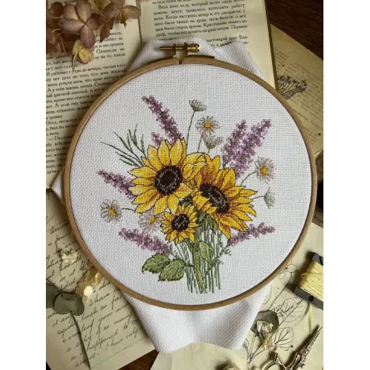 Cross stitch kit "Sunflowers" 16,5 х 18,5 cm SANP-76