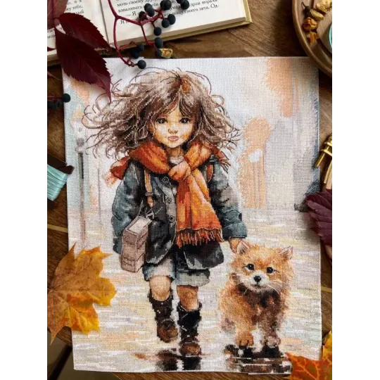 Cross stitch kit "Through puddles" SANP-74