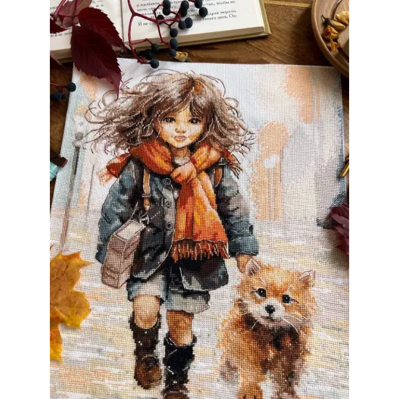 Cross stitch kit "Through puddles" SANP-74