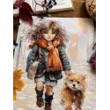 Cross stitch kit "Through puddles" 23 х 29 cm SANP-74