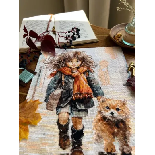 Cross stitch kit "Through puddles" SANP-74