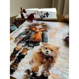 Kreuzstich-Set "Durch Pfützen" 23 x 29 cm SANP-74