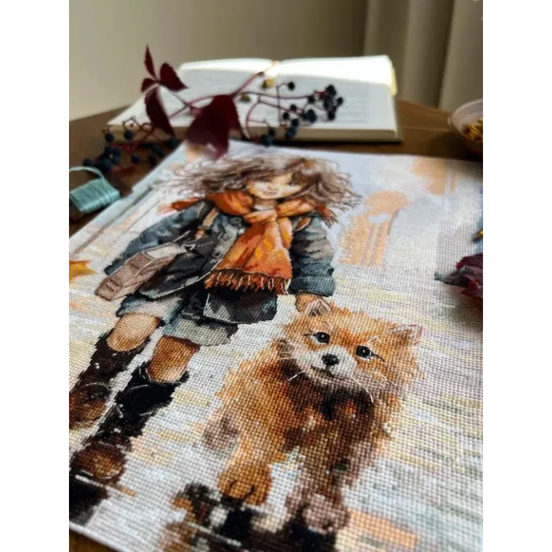 Cross stitch kit "Through puddles" SANP-74