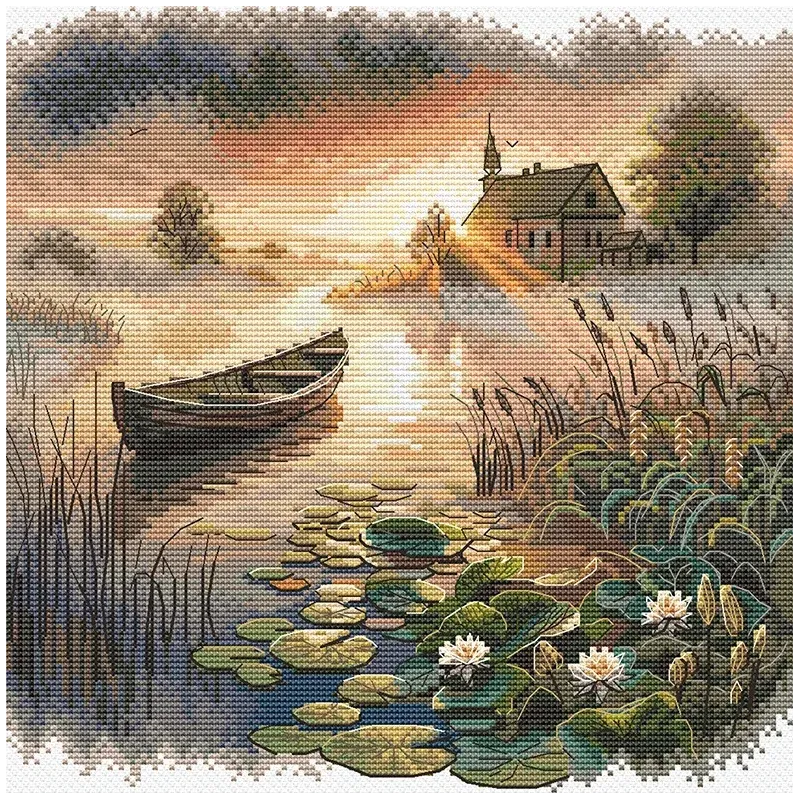 Cross stitch kit "The first rays" 21.5 х 21,5  cm SANP-73