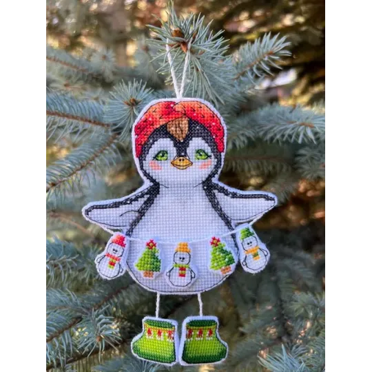 Kreuzstich-Set "Pinguin mit Girlande" 11 х 14,5 cm SANP-70