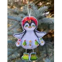 Kryželiu siuvinėjimo rinkinys "Pingvinas su girlianda" 11 х 14,5 cm SANP-70