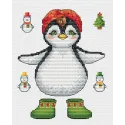 Cross stitch kit "Penguin with a garland" 11 х 14,5 cm SANP-70
