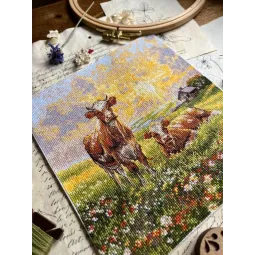 Siuvinėjimo kryželiu rinkinys "Laukymė" 18,5 x 20 cm SANN-39