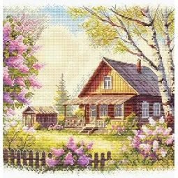 Siuvinėjimo kryželiu rinkinys "Violetų kvapas" 21,5 x 22,5 cm SANA-12