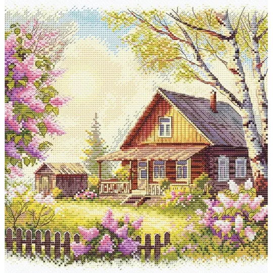 Siuvinėjimo kryželiu rinkinys "Violetų kvapas" 21,5 x 22,5 cm SANA-12