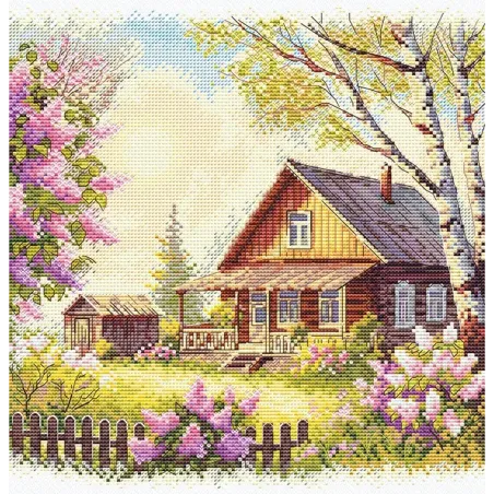 Siuvinėjimo kryželiu rinkinys "Violetų kvapas" 21,5 x 22,5 cm SANA-12