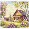 Siuvinėjimo kryželiu rinkinys "Violetų kvapas" 21,5 x 22,5 cm SANA-12