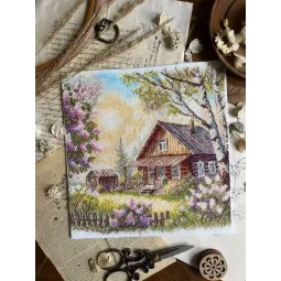 Siuvinėjimo kryželiu rinkinys "Violetų kvapas" 21,5 x 22,5 cm SANA-12