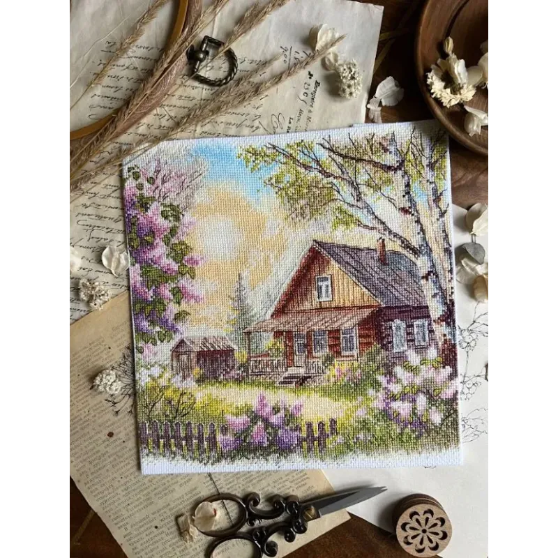 Siuvinėjimo kryželiu rinkinys "Violetų kvapas" 21,5 x 22,5 cm SANA-12