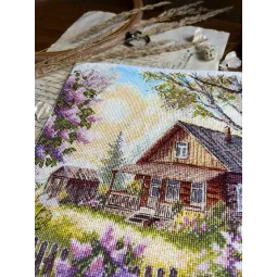 Cross stitch kit "The scent of lilac" 21,5 х 22,5 cm SANA-12