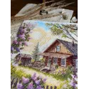 Siuvinėjimo kryželiu rinkinys "Violetų kvapas" 21,5 x 22,5 cm SANA-12