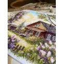 Siuvinėjimo kryželiu rinkinys "Violetų kvapas" 21,5 x 22,5 cm SANA-12