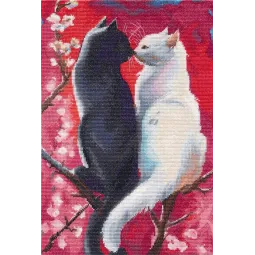 Cross stitch kit "Fluffy romance" 20×30 cm S1707