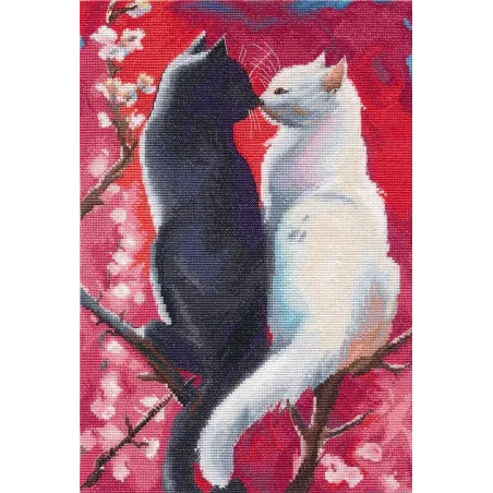 Cross stitch kit "Fluffy romance" 20×30 cm S1707