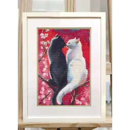 Kryželiu siuvinėjimo rinkinys "Pūkuota romantika" 20×30 cm S1707