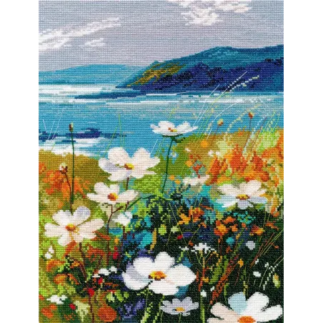 Siuvinėjimo kryželiu rinkinys "Uolos su gėlėmis" 20x28 cm S1704