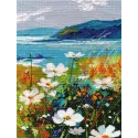 Siuvinėjimo kryželiu rinkinys "Uolos su gėlėmis" 20x28 cm S1704