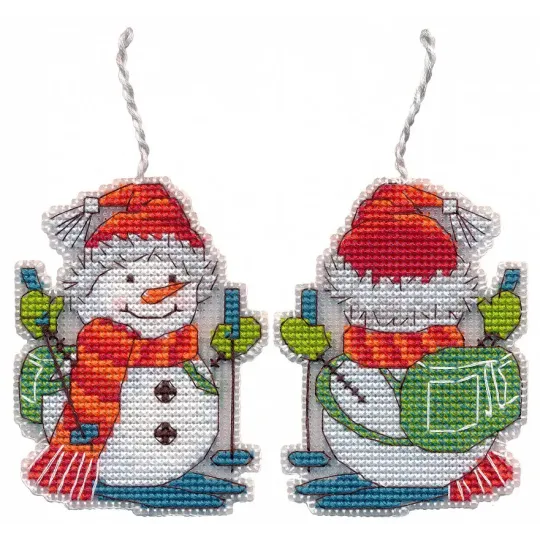Cross stitch kit "Christmas tree decoration. Skier" S1699