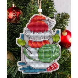 Cross stitch kit "Christmas tree decoration. Skier" 6,6×8,7 cm S1699