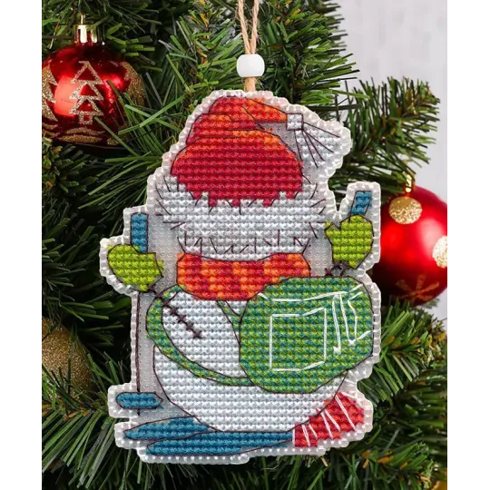 Cross stitch kit "Christmas tree decoration. Skier" S1699