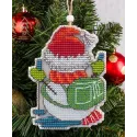 Cross stitch kit "Christmas tree decoration. Skier" 6,6×8,7 cm S1699
