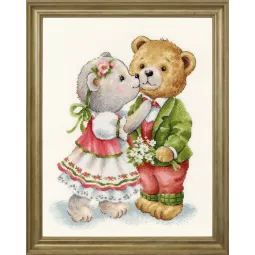 Cross stitch kit "Bear Tenderness" 22,5x29,5 cm S/VK093
