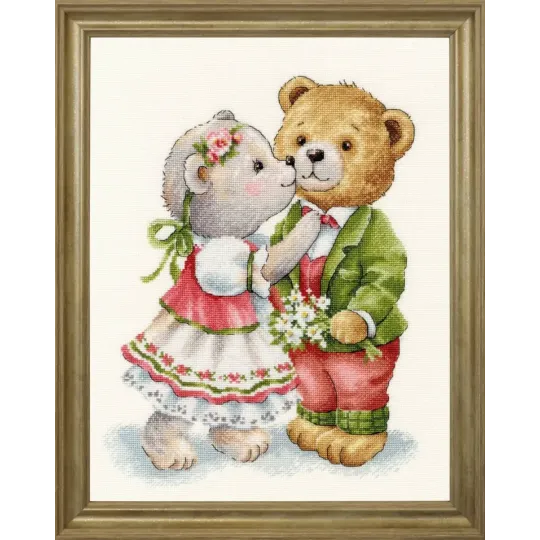 Kreuzstich-Set "Bärenzärtlichkeit" 22.5x29.5 cm S/VK093