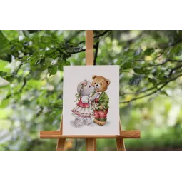 Kreuzstich-Set "Bärenzärtlichkeit" 22.5x29.5 cm S/VK093