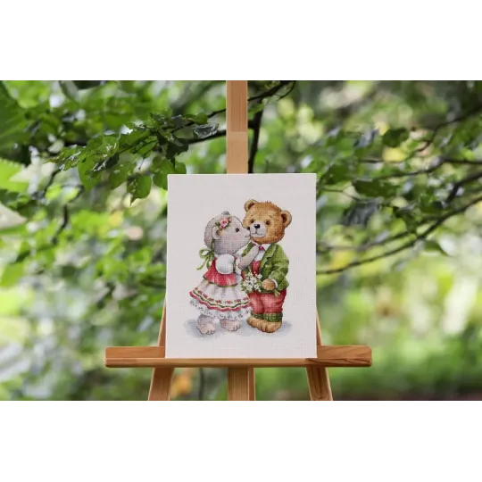 Cross stitch kit "Bear Tenderness" 22,5x29,5 cm S/VK093