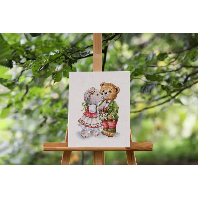 Cross stitch kit "Bear Tenderness" 22,5x29,5 cm S/VK093