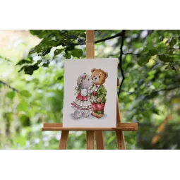 Kreuzstich-Set "Bärenzärtlichkeit" 22.5x29.5 cm S/VK093