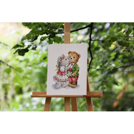 Cross stitch kit "Bear Tenderness" 22,5x29,5 cm S/VK093