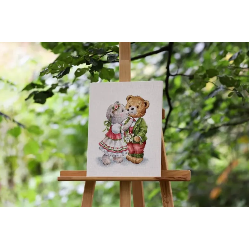 Cross stitch kit "Bear Tenderness" 22,5x29,5 cm S/VK093