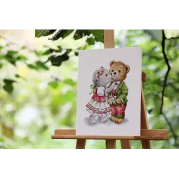 Cross stitch kit "Bear Tenderness" 22,5x29,5 cm S/VK093