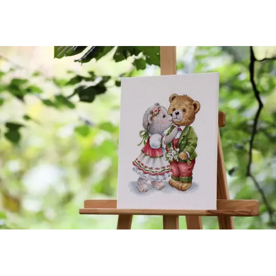 Cross stitch kit "Bear Tenderness" 22,5x29,5 cm S/VK093