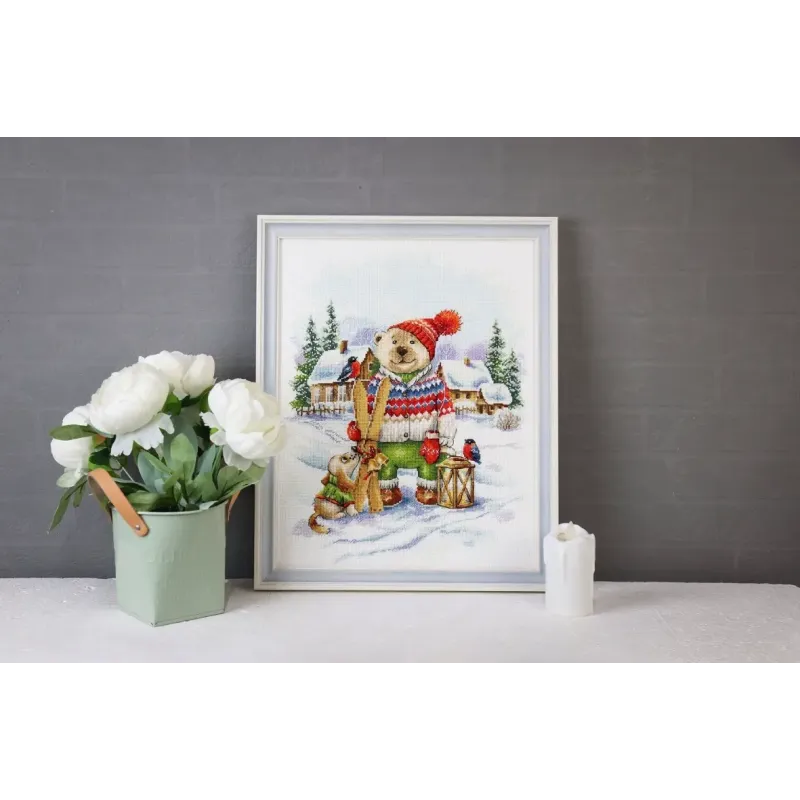 Cross stitch kit "Funny Skier" 28.5x36,5 cm S/VK087