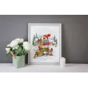 Cross stitch kit "Funny Skier" 28.5x36,5 cm S/VK087